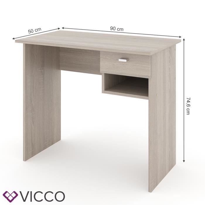 bureau vicco colin bureau de travail blanc table de bureau table pc à étagère tiroir