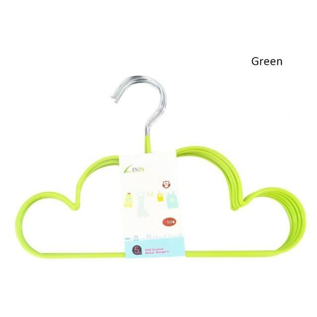 Couleur Vert Clair Taille 5pcs Bebe Vetements Cintres Antiderapant Anti Rouille Metal Dore Cintres Pour Vetat Cdiscount Maison
