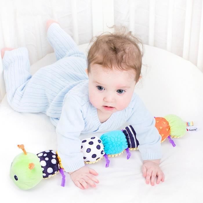 Jouet Musical en Peluche pour b?�b?�,avec Chenille hochet et Textures pour b?�b?�s de 3-6-12-18 Mois 