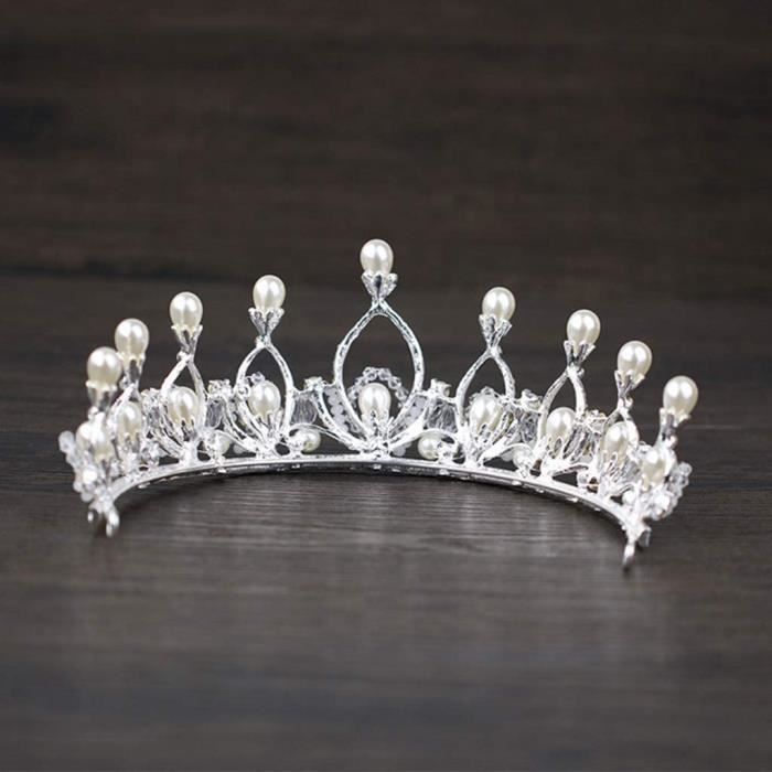 Cristal couronne perle mariée mariage diadème princesse bijoux ...