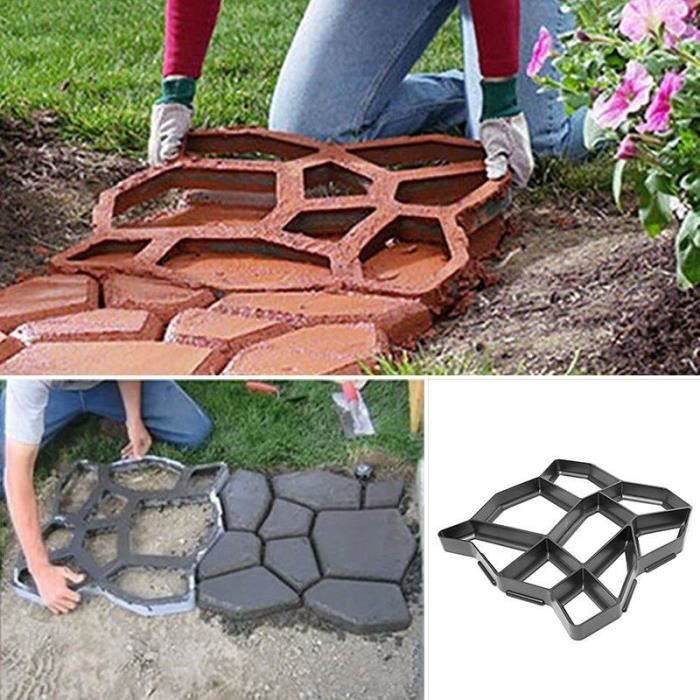 Moule à Béton LIANYG 34x34cm - Moule Réutilisable Pour Créer Des Chemins De Jardin
