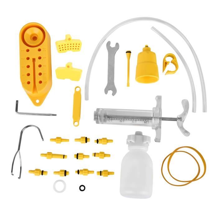 Kit De Purge Pour Freins à Disque Hydraulique De Vélo, Compatible Shimano, SRAM Et Magura, Avec Seringues, Entonnoirs Et Adaptateurs, Pour Huile Minérale Et DOT