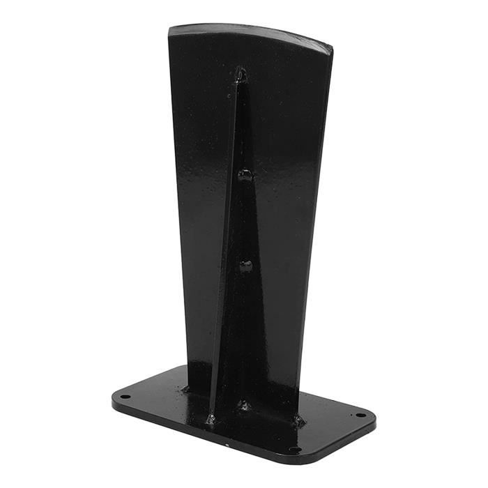 Range-bûches Porte Bûche Range Bois De Chauffage En Acier Design Trapezoidal Avec 2 Crochets Et Etagere Inferieure Pour Interieur Et Exterieur 45 X 32 X 58 Cm Noir