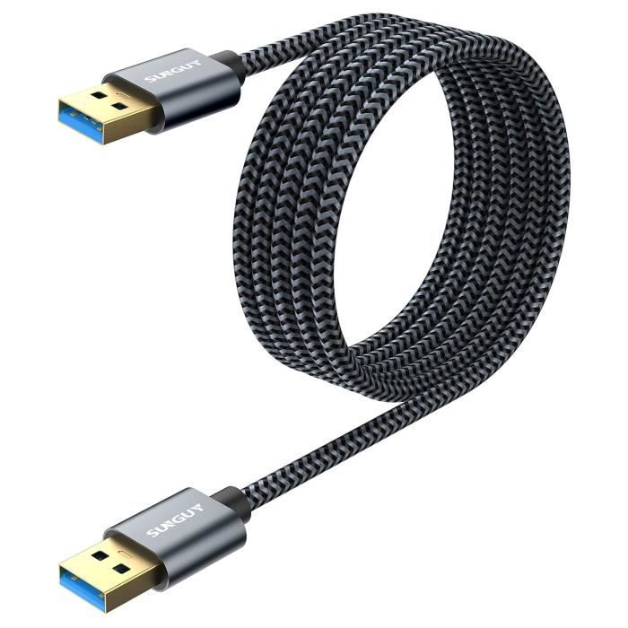 Câble USB 3.0 type A Mâle coudé vers USB type A Femelle pour Panel 50 cm