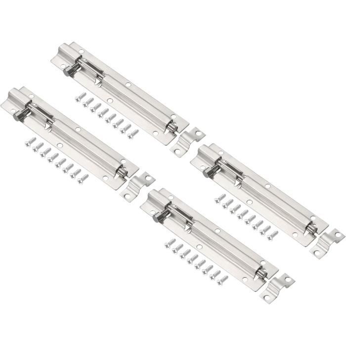 Porte Barillet Pêne Loquet 10 pouce, 2 Paquet Inox Acier Sécurité