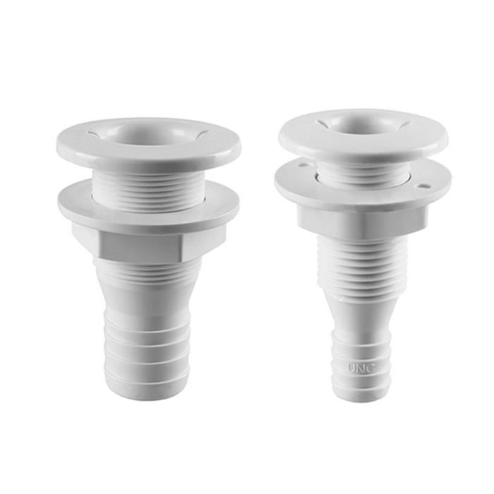 Passe Coque 9mm Raccords D'Échappement Plastique Marin 3/4" - Bouchon Sortie Vidange Eau, Hautes Performances Blanc