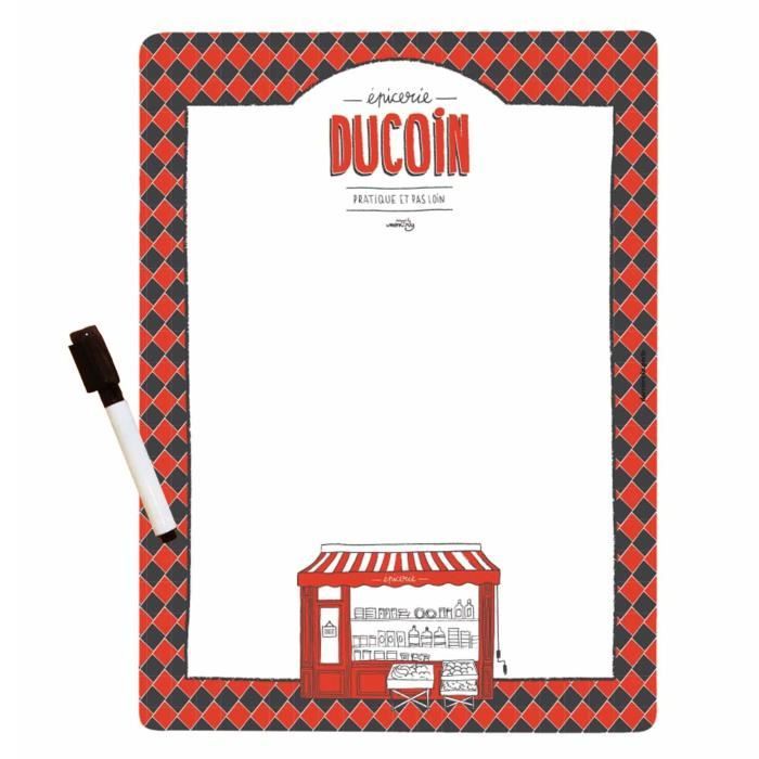 PenseBête Aimanté ÉPICERIE DUCOIN avec Feutre Noir Mémo Tableau