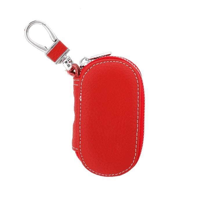 Dioche sac de clé de voiture à glissière Universel en cuir artificiel  voiture télécommande porte-clés sac Smart Key Holder