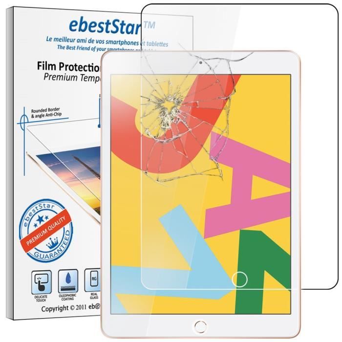 ebestStar ® pour Apple iPad 10.2 (2019) - Verre trempé Protection Ecran Vitre protecteur anti casse, anti-rayure, pose sans bulles