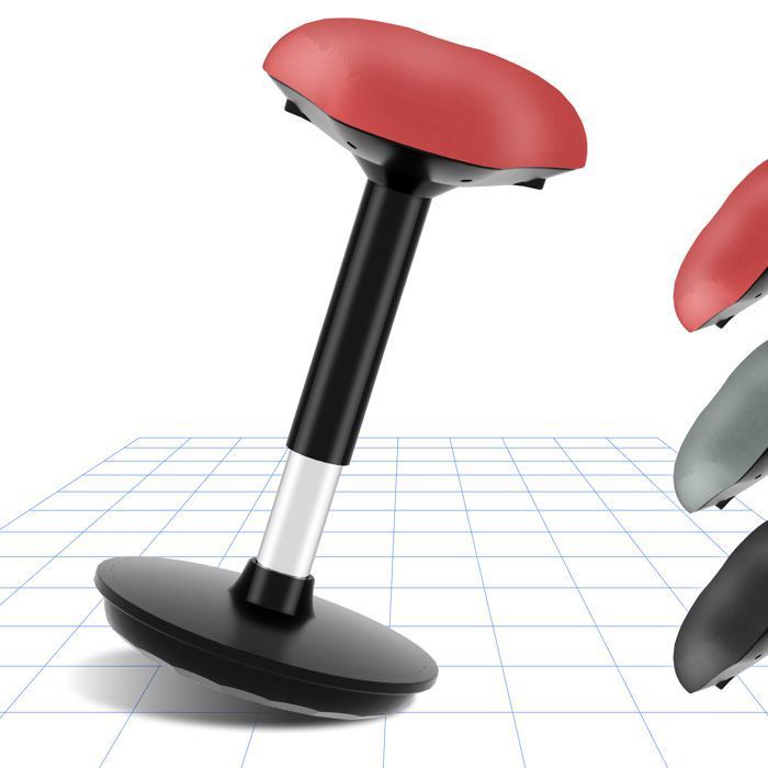 FLEXISPOT Tabouret Pivotant Chaise Ergonomique Réglable Capacité de Charge : 180kg BH4R Coussin Rouge+Pied Noir