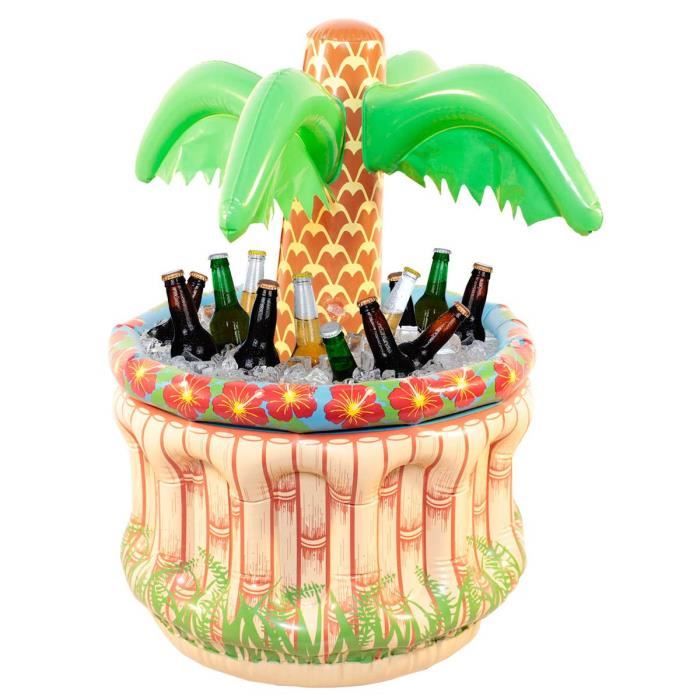 Glacière Gonflable Palmier - Décoration De Fête Thème Hawaïen Ou Plage - 160x70cm - PVC Durable Décoration Fête Thème Hawaïen Plage Piscine