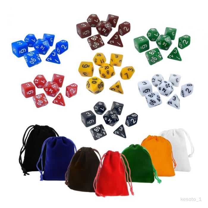 Set De 7 Dés Polyédriques En Acrylique – Parfait Pour Jeux De Rôle, D&D Et Collections
