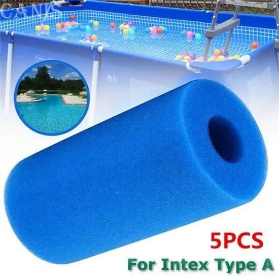 Cartouches Filtrantes En Mousse Pour Piscine Intex Type H - Lot De 5 - Réutilisables, 10.2x9 Cm