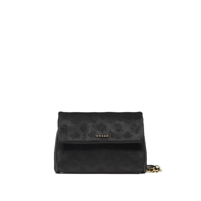 Sac bandouliere velours Kimi femme Guess Ref 59029 Noir 20*14*10