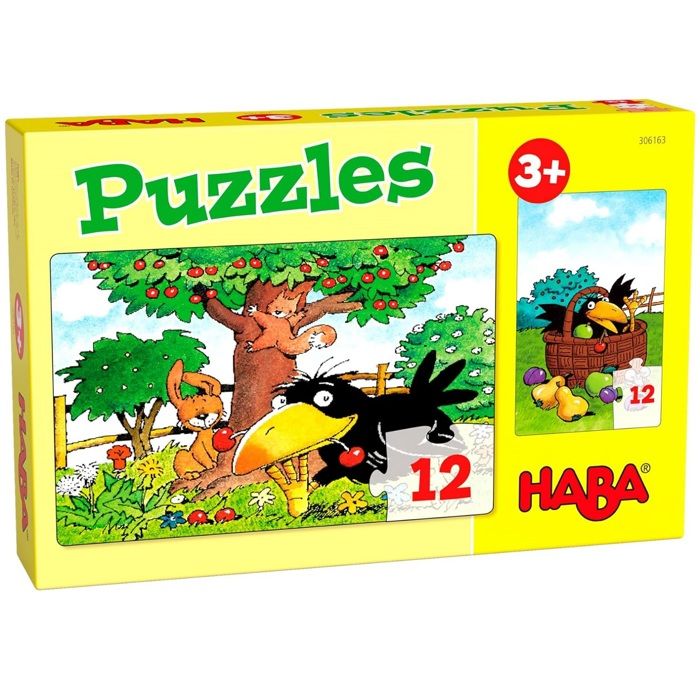 Puzzle Haba casse-tête en bois incrusté action pompiers junior 5 pièces