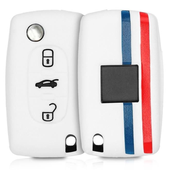 kwmobile Coque clé de Voiture Compatible avec Peugeot Citroen Clef