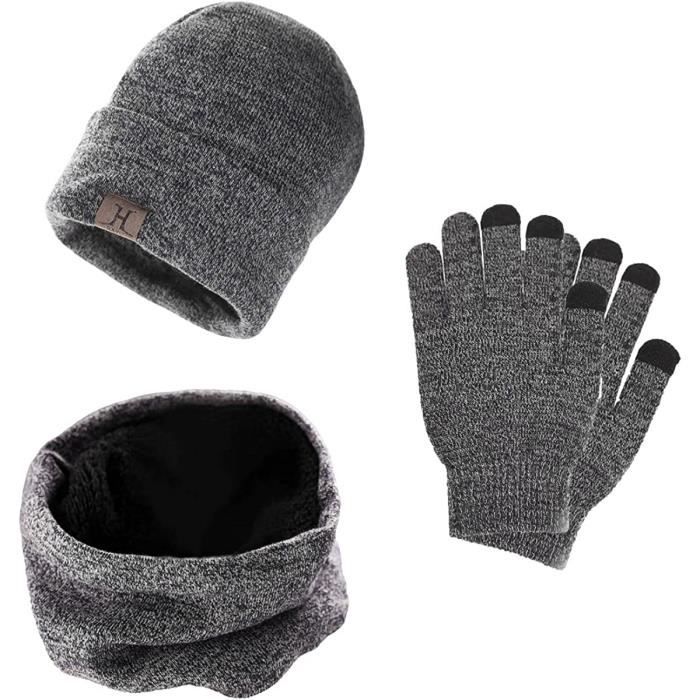 Ensemble Bonnet Echarpe Gant pour Femme Bonnet d'hiver à Pompon avec Doublure en Polaire Écharpe Longue Gants Tricotés à Écran Tactile(Khaki Ensemble Bonnet Echarpe Gant pour Femme Bonnet d'hiver à Pompon avec Doublure en Polaire Écharpe Longue Gants Tricotés à Écran Tactile(Khaki