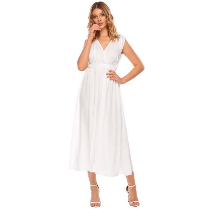 Robe Bohème Femme été Sans Manches - Volants Superposés, Bretelles Spaghetti, Fluide Et Confortable Pour Plage Ou Ville