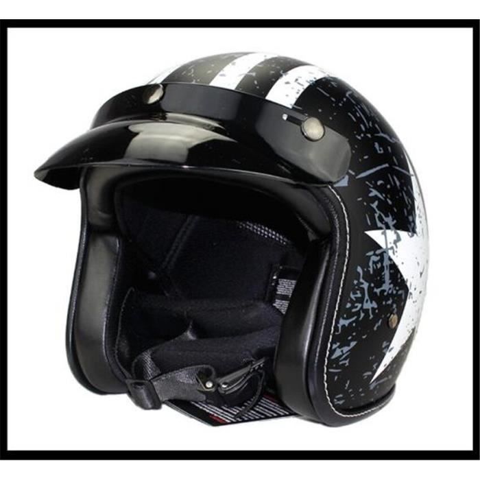 CRUIZER Casque Moto Jet Homologué ECE 22.05 - Double Visière Anti-Rayures, Noir Brillant, Confort Ultime Taille XL