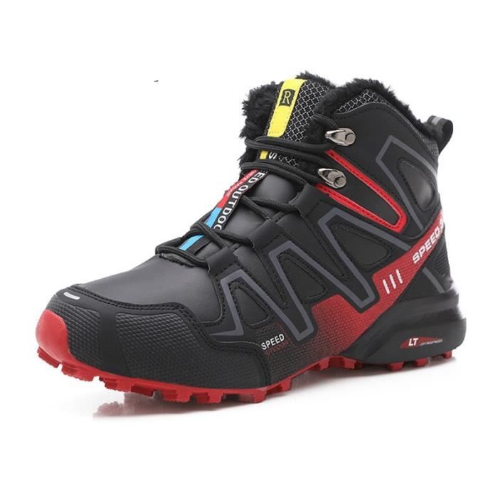 Chaussures De Rando Homme - Lacets, Cuir Nubuck, Semelle Antidérapante - Pour Trek, Sport, Tous Terrains
