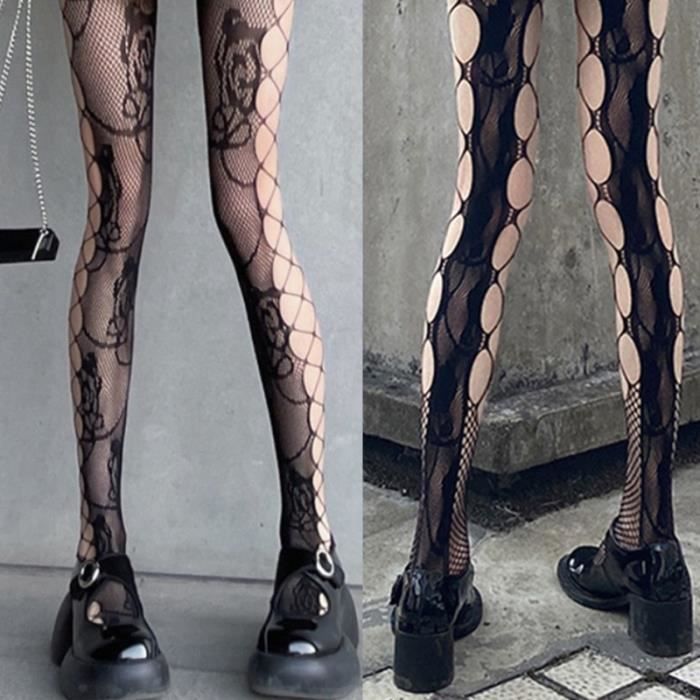 Collant Transparent Imprimé Fleurs Tulipes - Taille Unique