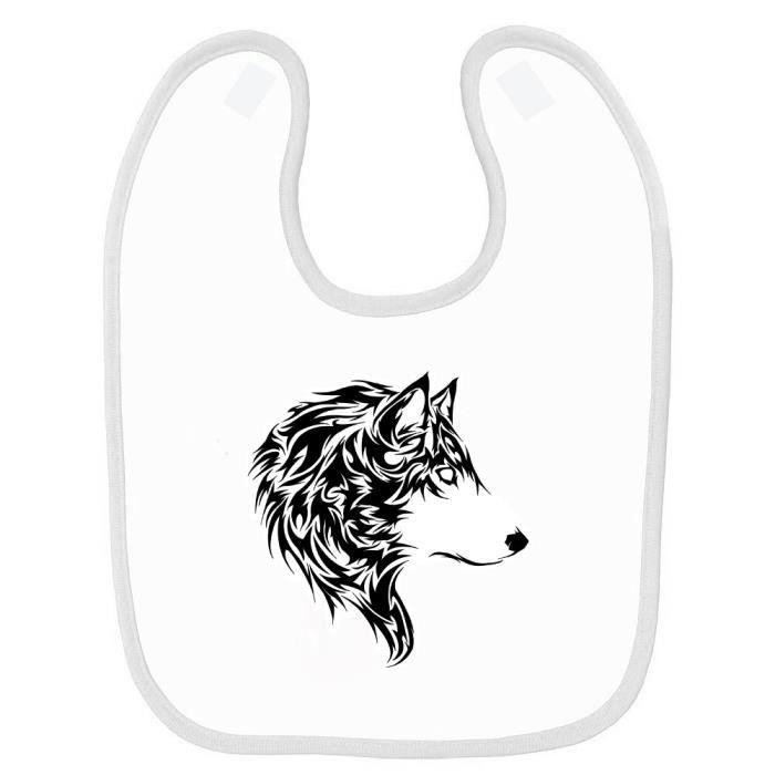 Bavoir Bebe Imprime Loup Contour Noir Blanc Cdiscount Puericulture Eveil Bebe