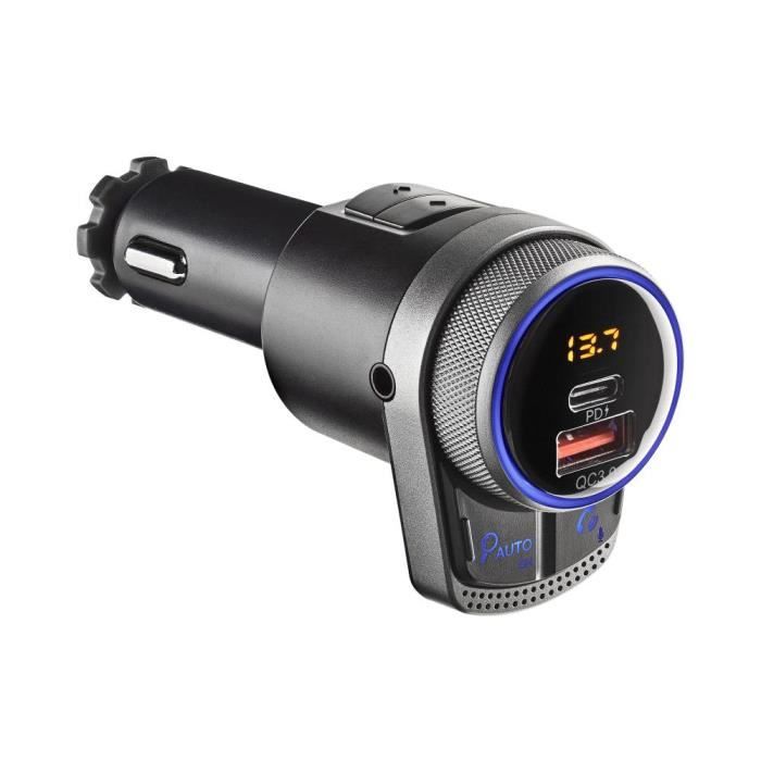 NGS SPARK BT HERO - Transmetteur FM Bluetooth pour Voiture, Adaptateur voiture Bluetooth Auto-Tune, avec Écran LCD, Charge Rapide.