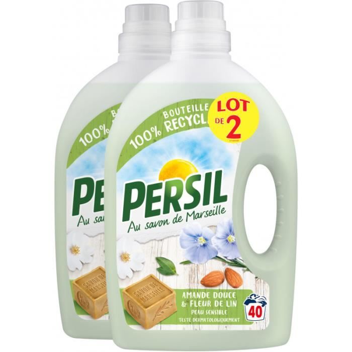 Pack de 3 - Persil Lessive Liquide Amande Douce 2l 40 Lavages Lot de 2 ...