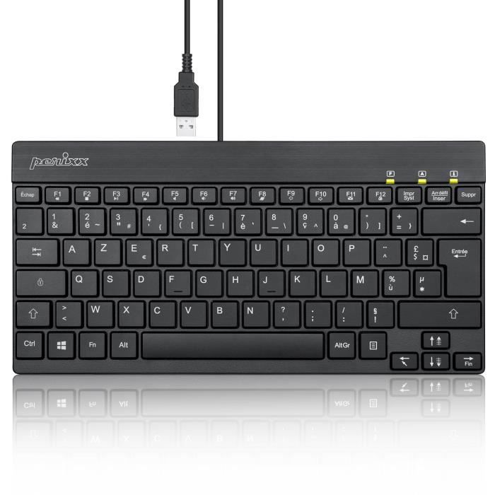 Clavier – Perixx – PERIBOARD-426 – USB – Français AZERTY – Filaire – Compact