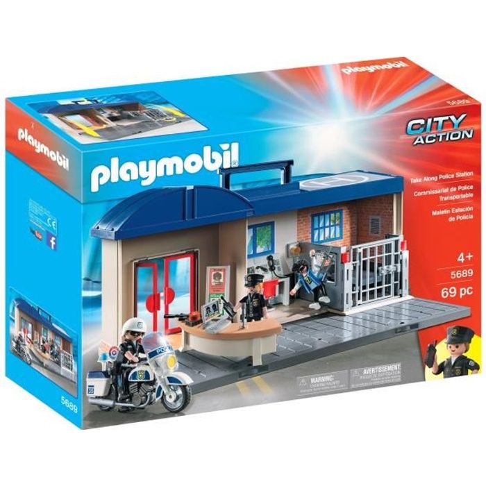 PLAYMOBIL - 5689 - Commissariat de Police Transportable - Cdiscount Jeux -  Jouets