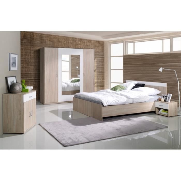 Chambre à coucher complète SAN. Lit avec sommier 160X200 + armoire