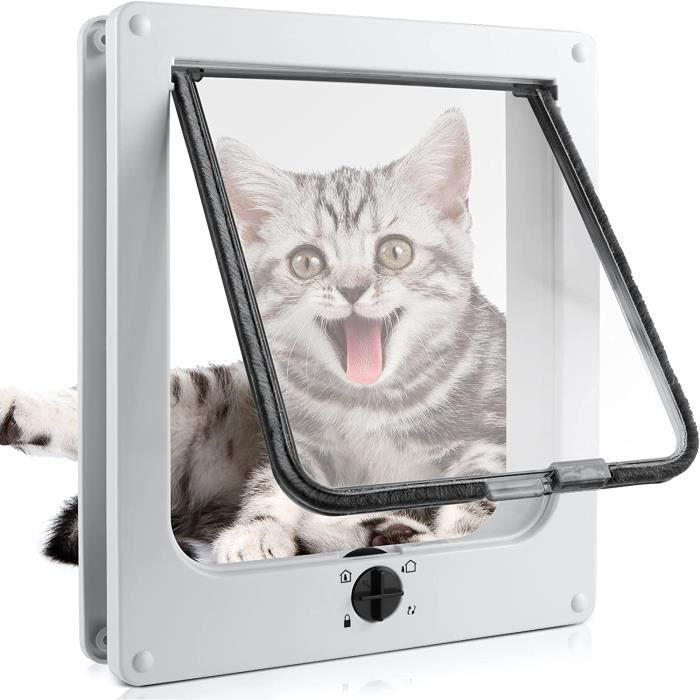 Chatière pour Chat à 4 Voies porte à rabat pour animaux de compagnie avec Tunnel porte pour chat
