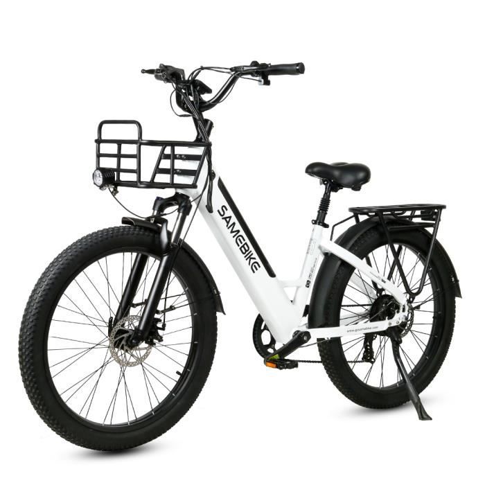 Vélo électrique de ville samebike RS-A01 750W14Ah-Amortisseurs de fourche réglables-Ecran LCD couleur-Livré avec panier vélo-26*3.0\