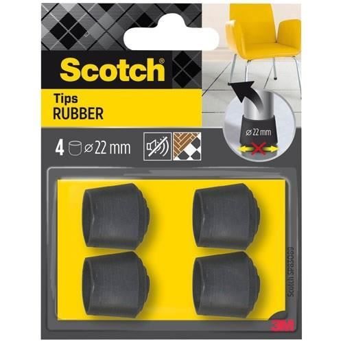 SCOTCH - Embout de chaise - Caoutchouc - Enveloppant - Ø 22 mm - Noir - Lot de 4 SCOTCH - Embout de chaise - Caoutchouc - Enveloppant - Ø 22 mm - Noir - Lot de 4