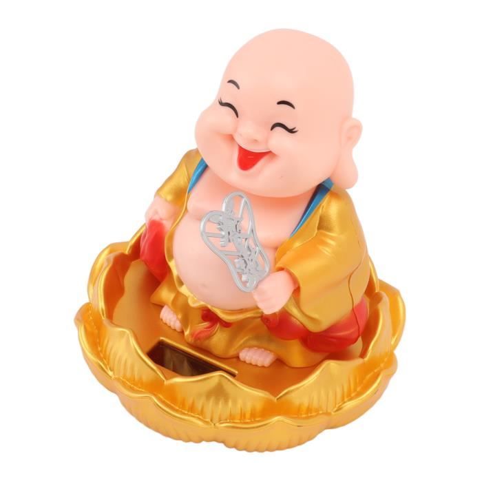 Statue De Bouddha Solaire étanche Pour Extérieur - Décoration De Jardin, Lumière LED Blanc Chaud, Résine, 9,5x11x17 Cm, Méditation, Yoga, Patio