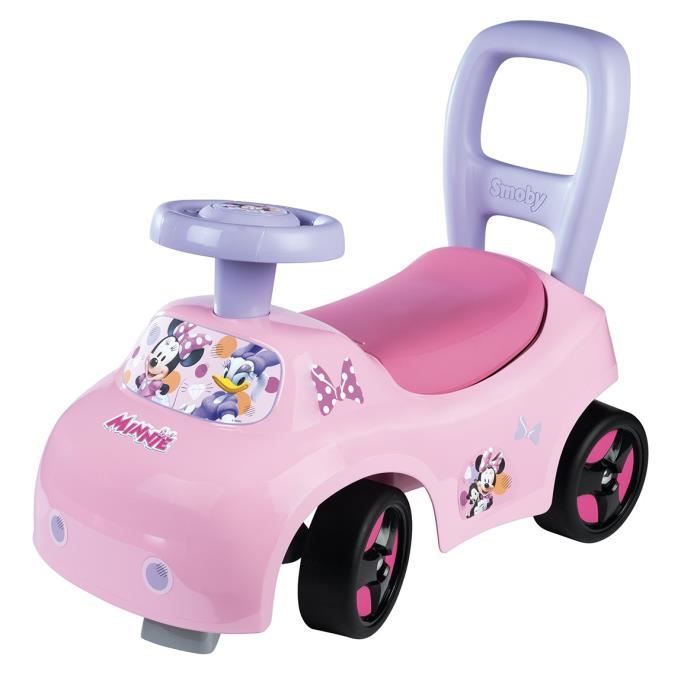 Smoby Porteur auto enfant 2 en 1 Minnie Coffre sous la selle Dès Fabrication française