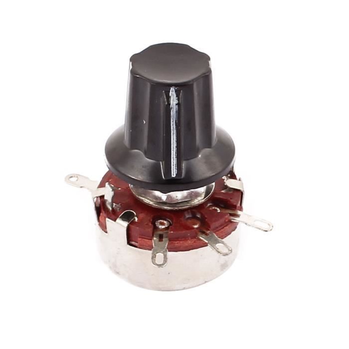 Potentiomètre Film Carbone WH148 100k Ohm - Lot De 5 Pièces - Double Tour, 6 Broches - Pour Audio, Réglage Volume