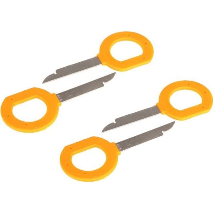 Clés D'extraction Autoradio - Lot De 4 (2U + 2V) - Acier Inoxydable - Pour La Plupart Des Voitures