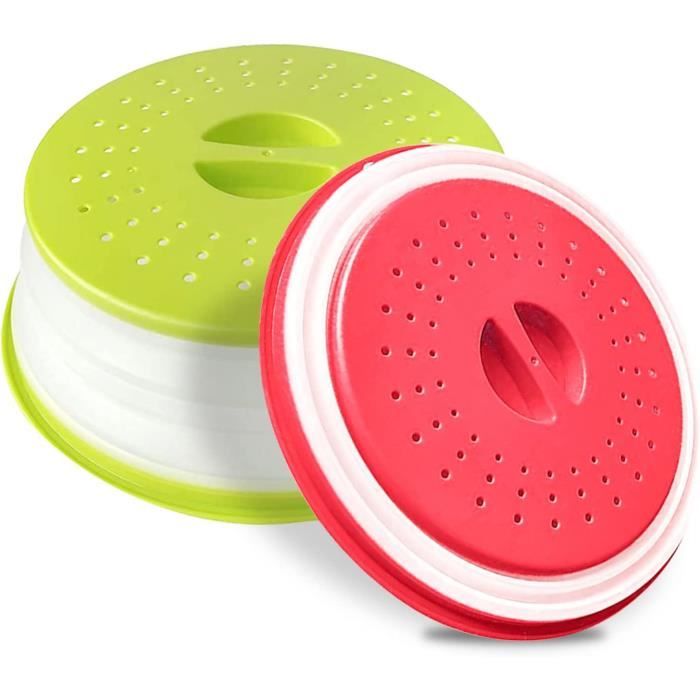 Cloche Micro-Ondes 24 Cm Sans BPA - Couvercle Anti-Éclaboussures Pour Plats - Lavable Lave-Vaisselle