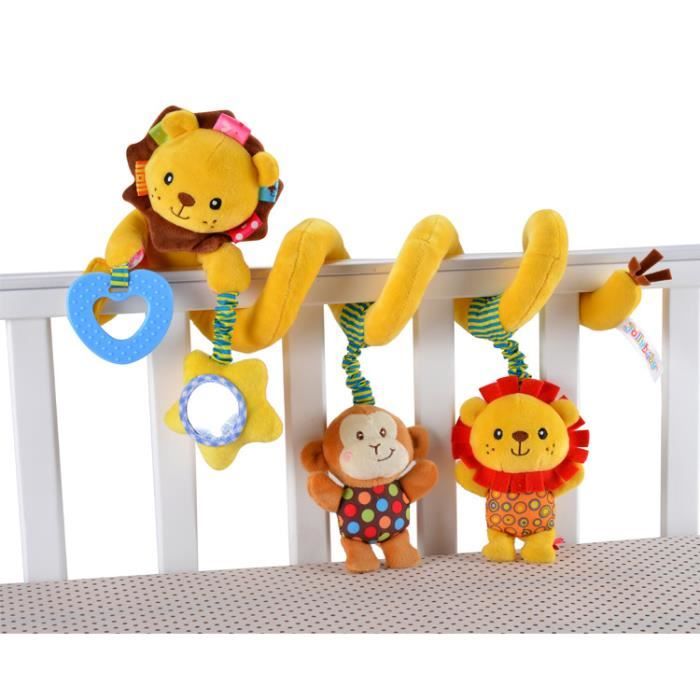 Spiral Jouet de Premier Age Hochet Peluche d eveil pour Bebe Berceau Poussette Landau Lit Suspendus Hochets educatif animaux cadeau