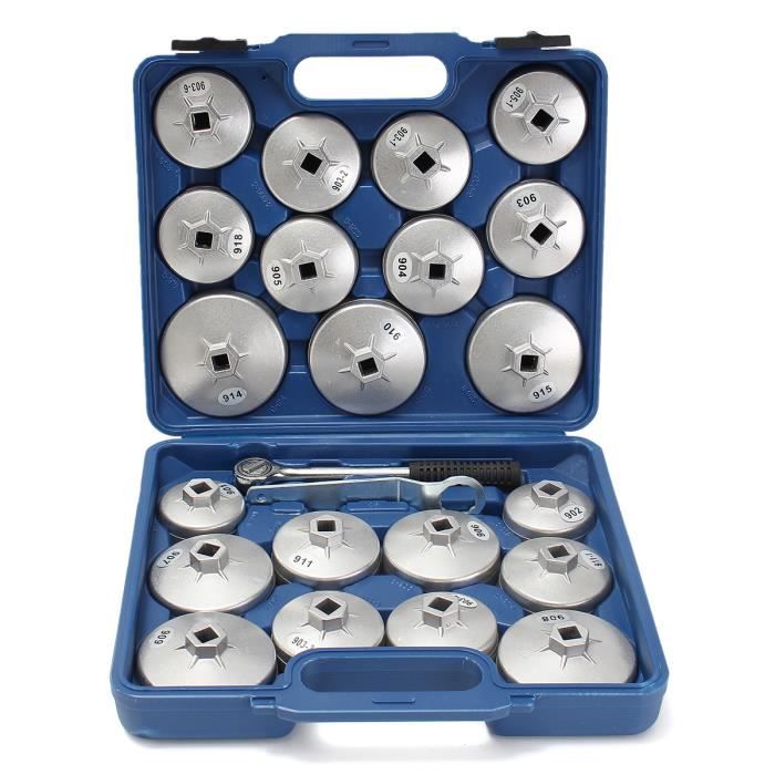 Filtre à huile Cap Clé Ensemble filtre à huile Jeu de douilles Removal Tool Clé Kit 23pcs matériel ferme pour l/'industrie