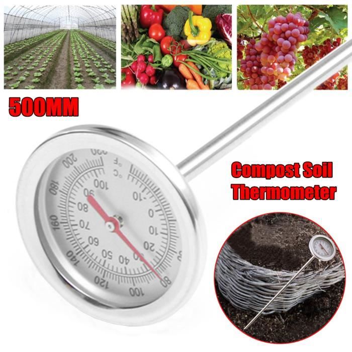 Sonde Thermomètre Longue Pour Sol Et Compost - Précision Agriculture, Jardinage, En Acier Inox