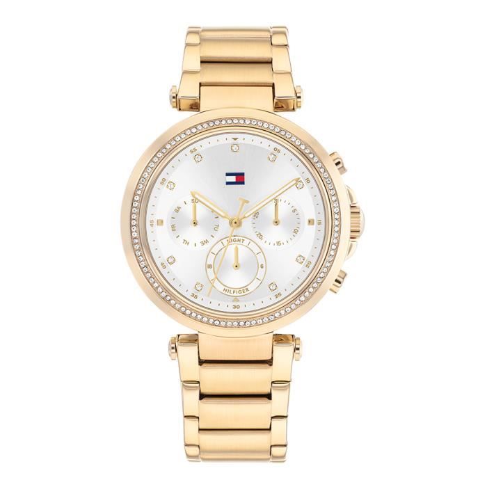 Montre femme bracelet acier - Tommy Hilfiger - Montre femme Tommy Hilfiger chrono tout acier