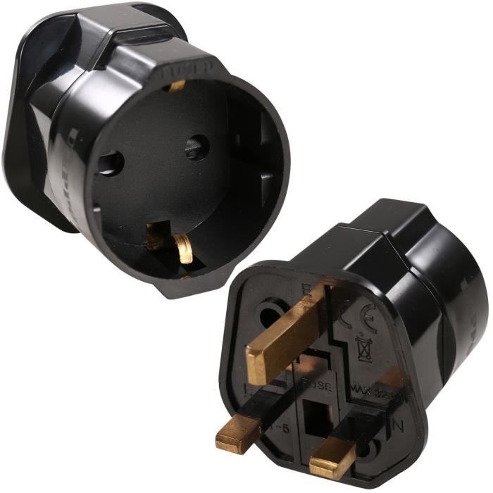 UHPPOTE Schuko Style Socket UE Europe Européenne 2 Broches à UK 3 ...