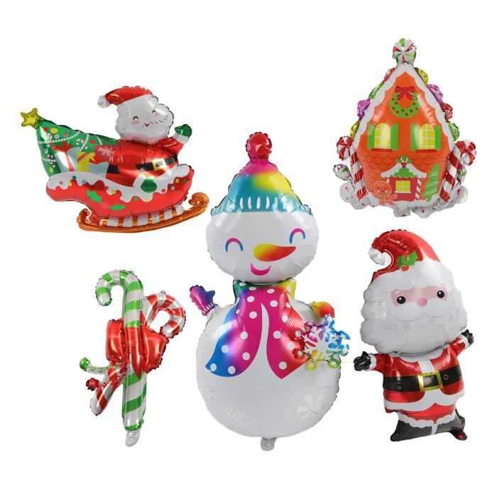 VBESTLIFE Ballon de décorations de Noël Ballons en aluminium de Noël père Noël traîneau père