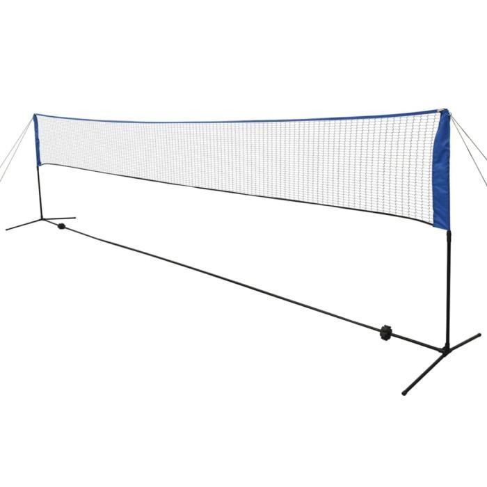 Filet De Badminton VidaXL – Avec Poteaux, 3 Volants, Piquets, Sac De Transport – Adaptable En Hauteur Pour Badminton, Volley, Tennis