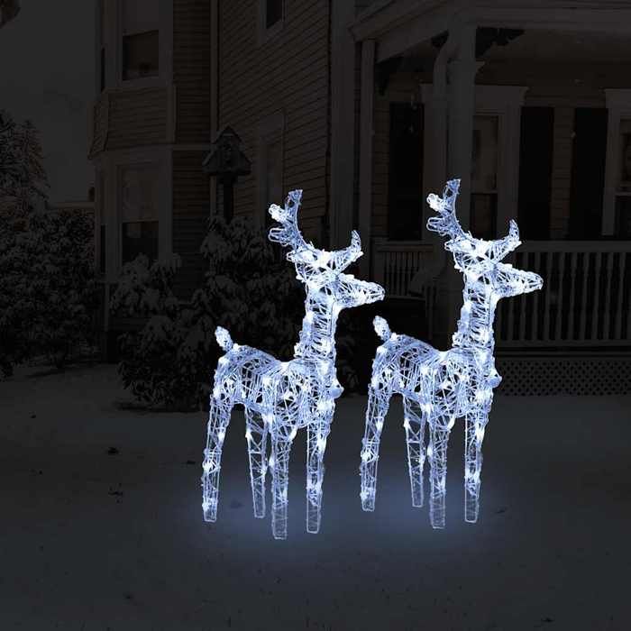 vidaXL 2x Rennes de Noël 80 LED Rennes Éclairés Décoration de Vacances Ornement de Noël Décoration de Fête Maison Intérieur 342679