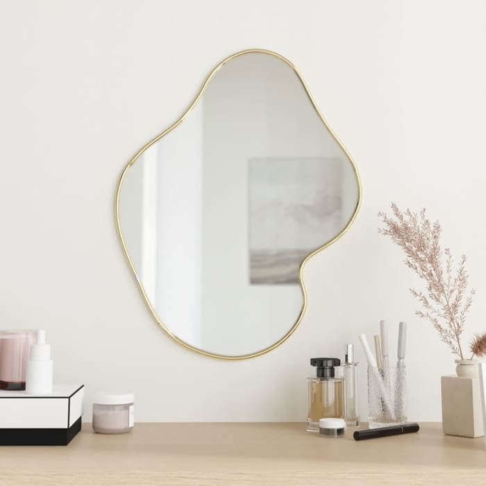 vidaXL Mural Miroir de Maquillage Coiffeuse Cosmétique Décoration de Chambre à Coucher Salle de Bain Salon Intérieur Doré 348271