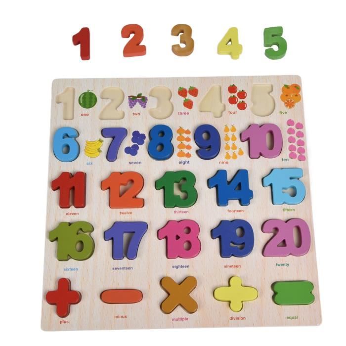 VINGVO casse-têtes alphabet préscolaire Puzzle alphabet bois coloré motif de dessin animé alphabet préscolaire casse-tête pour