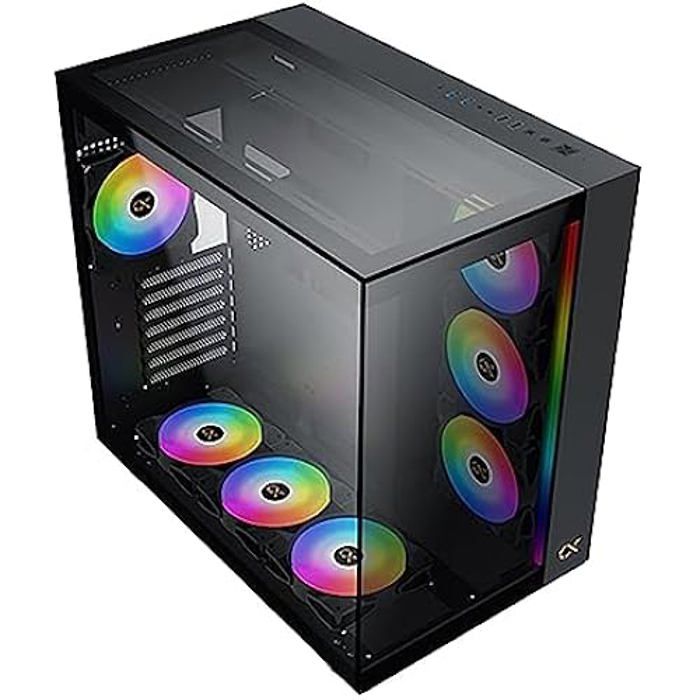 Boîtier PC Moyen Tour – XIGMATEK – Aqua Ultra – Noir – 7 Ventilateurs ARGB – Verre Trempé